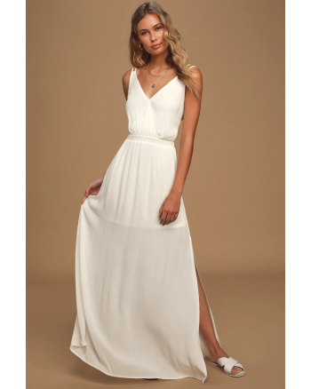 Lost in Paradise White Maxi Dress